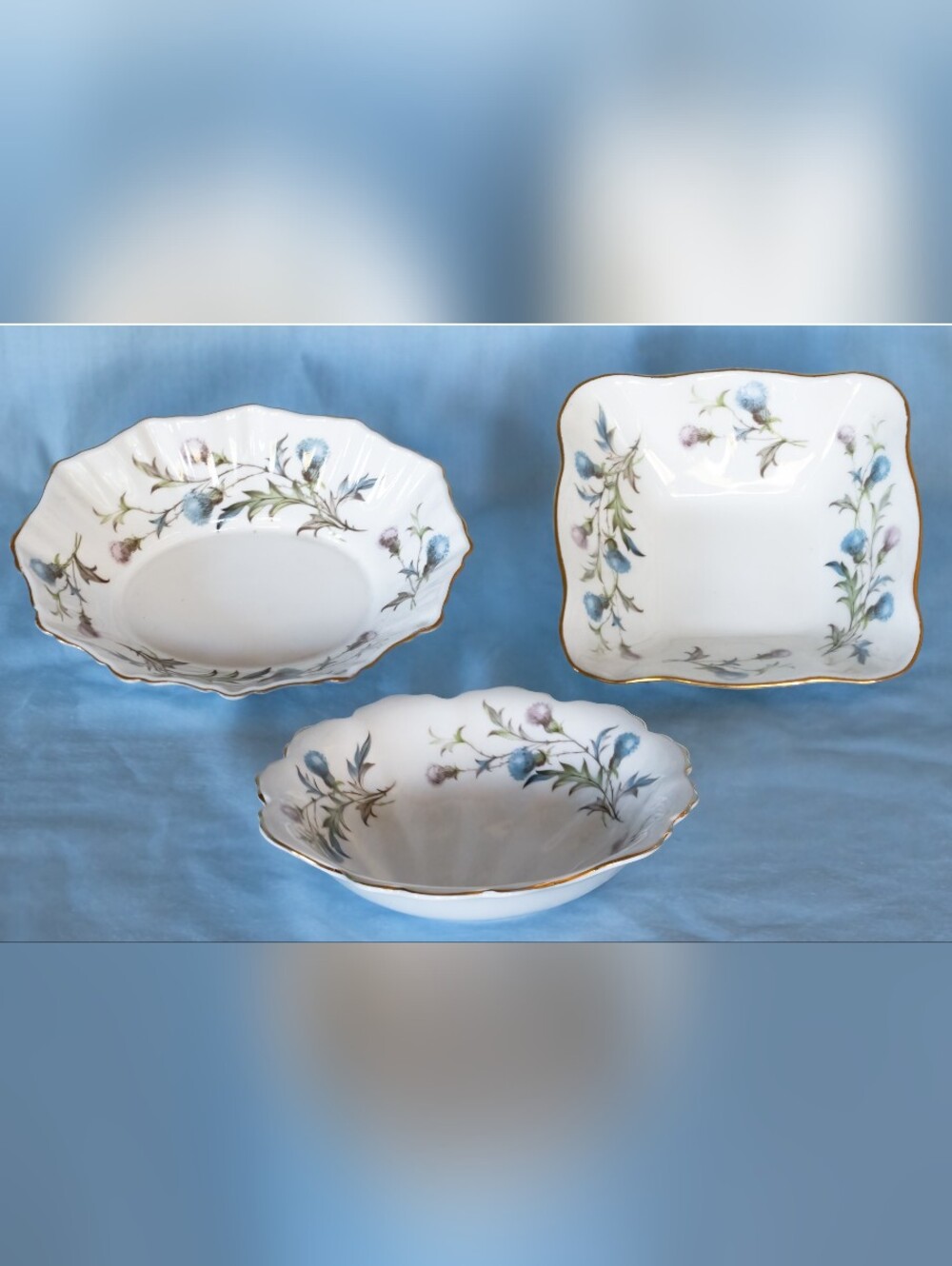Stunningly Beautiful Royal Albert Brigadoon Trinket Dishes. Made in England!
